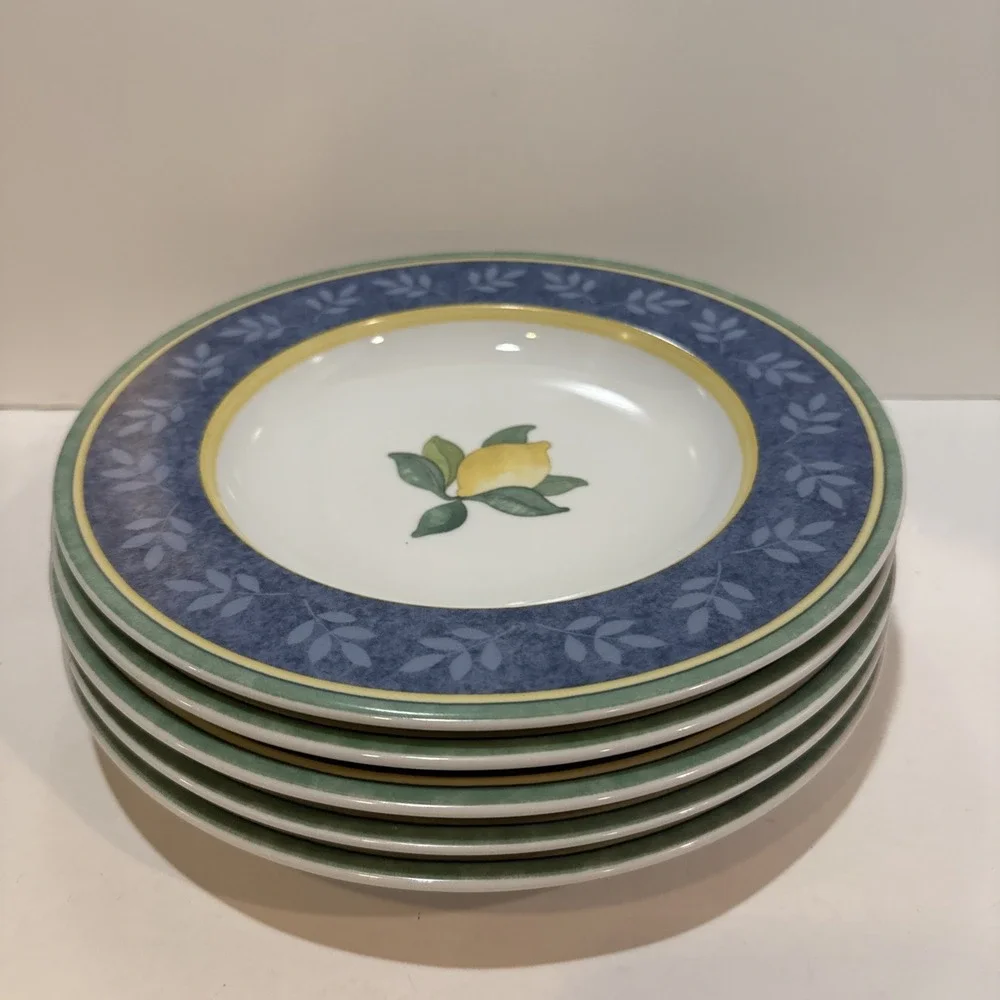 Villeroy &‎ Boch Lot Of 5 Switch 3 Corfu Large Rim Soup Bowls Lemon 9